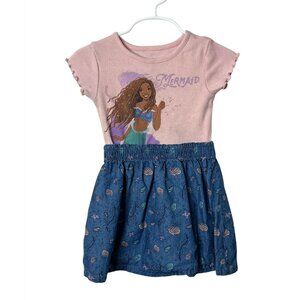 Disney The Little Mermaid Ariel Toddler Dress 2T Pink Blue